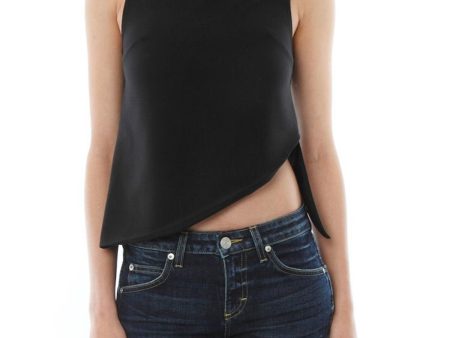 N   NICHOLAS Womens Black Sleeveless Jewel Neck Top For Sale