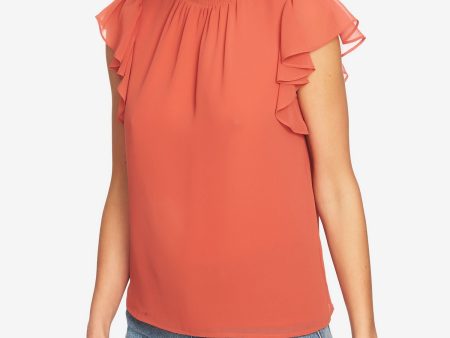 1. STATE Womens Coral Turtle Neck Top Sale