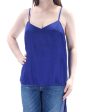 KENSIE Womens Blue Spaghetti Strap V Neck Intimates Hi-Lo Top Online Sale