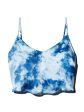 FORE Womens Tie Dye Spaghetti Strap Scoop Neck Crop Top Hot on Sale