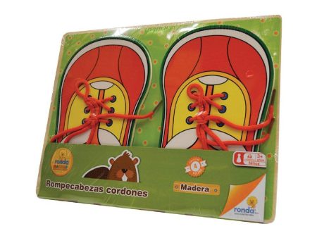 rompecabezas madera zapatos cordones Online